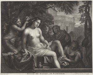 Batsheba obdrží zprávu od Davida Missio de Davide ad Bathshebam (název na objektu)