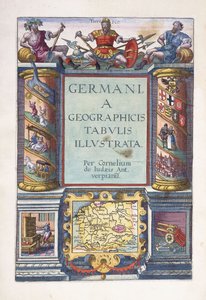 Titulní strana k části 2, "Geografické mapy Germanie ilustrované", 1593