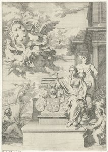 Alegorie obchodu a rodový erb De Medici od Gerard de Lairesse
