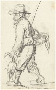 Lovec s košíkem kachen od Gerard ter Borch (II) (possibly)