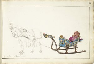 Kůň a sáně od Gerard ter Borch (II) (signed by artist)