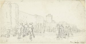Ledová zábava v Zijlpoort v Haarlemu od Gerard ter Borch (II)