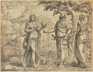 Semeno přijaté mezi trny, z podobenství o rozsévači, c. 1573.