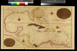 Mapa Západní Indie, Karibské moře, Antily