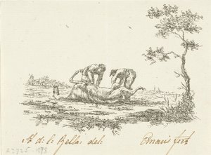 Dva stahovači koní stahovači kůže od Gerardus Emaus de Micault (signed by artist)