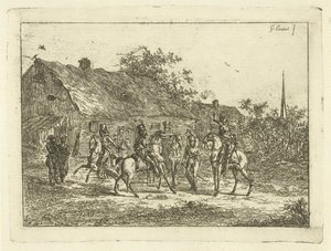Kavalerie ve vesnici Nápoj na rozloučenou od Gerardus Emaus de Micault