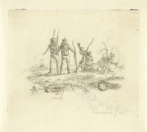 Tři pěšáci od Gerardus Emaus de Micault