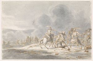 jezdecký souboj od Gerardus Emaus de Micault