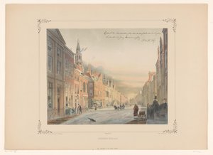 Pohled na Breestraat v Leidenu Breedestraat (název na objektu)
