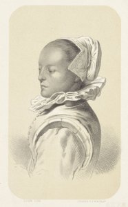 Žena s bílou čepicí a límečkem od Gerardus Johannes Bos