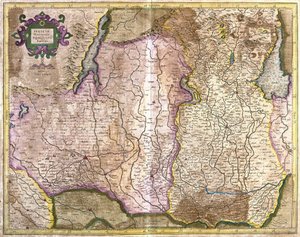 Brescia a Milán, Itálie (rytina od Gerardus Mercator