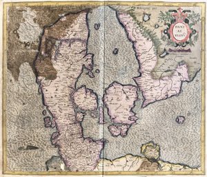 Dánsko (rytina od Gerardus Mercator