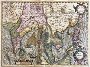 východní Indie (rytina od Gerardus Mercator