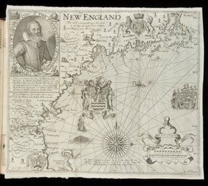 Mapa Nové Anglie, z Historia Mundi: nebo Mercator