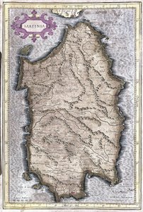 Sardinie, Itálie (rytina od Gerardus Mercator