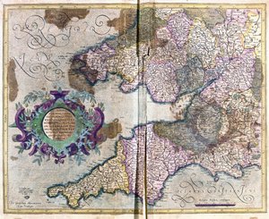 Jihozápadní Anglie (rytina od Gerardus Mercator