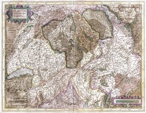 Švýcarsko (rytina od Gerardus Mercator
