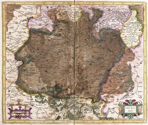 Thuringen, Německo (rytina od Gerardus Mercator