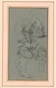 Studie sedícího muže pro postavu na obraze Proroka Elizea a Šunamitky na hoře Karmel (Národní muzeum, Varšava inv. M.Ob.551 MNW) od Gerbrand van den Eeckhout