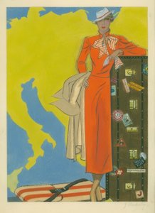 Dámská móda 1932 / cestovní šaty / Gerd Hartung
