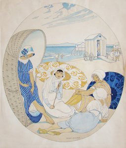 Chatování na dánské pláži od Gerda Wegener