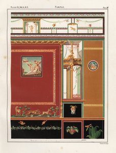 Ariadna sleduje Theseovu loď odplouvající z ostrova Naxos. Nástěnná malba z triklinia v obchodě/obydlí v Regio IX.II.5, Pompeje. Chromolitografie Victora Steegera podle ilustrace Geremia Discanno z Emile Presuhna (1844-1878) The Most Beau