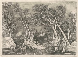 Nymfy v krajině od Gerhard Janssen