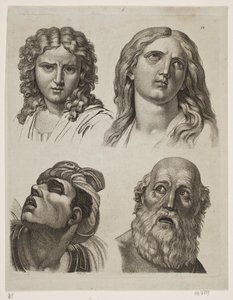 Čtyři studijní hlavy po italských obrázcích od Gerhard Ludvig Lahde