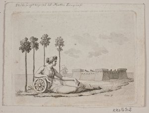 Ležící žena pevností od Gerhard Ludvig Lahde