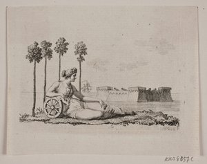 Ležící žena pevností od Gerhard Ludvig Lahde