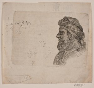 Studie hlavy starého muže v profilu od Gerhard Ludvig Lahde