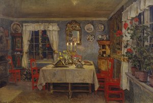 Interiér z umělcova obývacího pokoje od Gerhard Peter Frantz Vilhelm Munthe