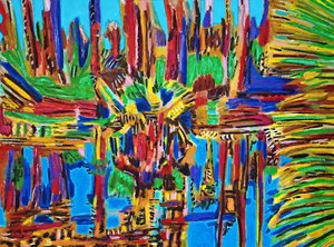 Estuario Abstracto II, .2018 (olej na plátně)