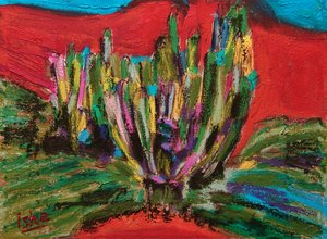 Saguaro Spirit, 2018, olej na plátně