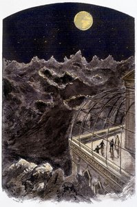 Lidé na Měsíci pozorující Zemi – nemocní. de Gerlier v „Neznámý svět: 2 roky na Měsíci“ od Pierra de Sélènes, ed. flammarion od Gerlier Gerlier