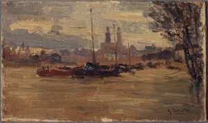 Seina u Invalidovny (povodně 1910) od Germain Eugene Bonneton
