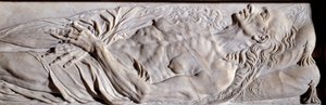 Prvky pohřebního pomníku Valentine Balbianiho (1518-1572), manželky René de Birague. Nízký reliéf v mramoru