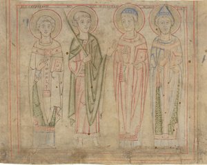 Svatí Cyprián, Vít, Štěpán a Kornélius od German 12th Century