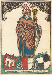Biskup z Augsburgu se třemi erby od German 15th Century