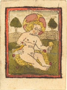 Kristus dítě s ptákem od German 15th Century
