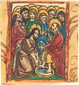 Kristus umývá nohy apoštolům od German 15th Century