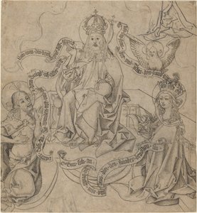 Kristus a Maria se přimlouvají u Boha Otce od German 15th Century