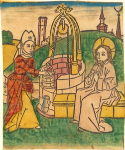 Kristus a žena Samaří od German 15th Century