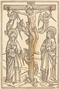 Kristus na kříži s anděly od German 15th Century