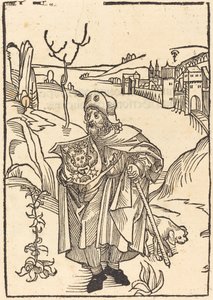 Gerson jako poutník s městem v pozadí od German 15th Century