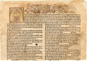 Iniciála A a novoroční přání od German 15th Century