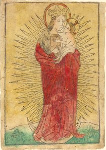 Madonna a dítě v slávě stojící na půlměsíci od German 15th Century