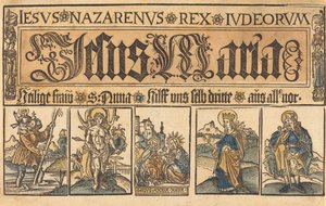 Svatá Anna, Madona s dítětem a svatí Christopher, Sebastian, Clara a Roche od German 15th Century