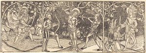 Svatí Christopher, Sebastian a Roche od German 15th Century