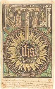 Posvátná monografie se symboly ukřižování a umučení [recto] od German 15th Century